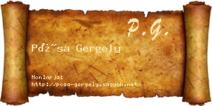 Pósa Gergely névjegykártya